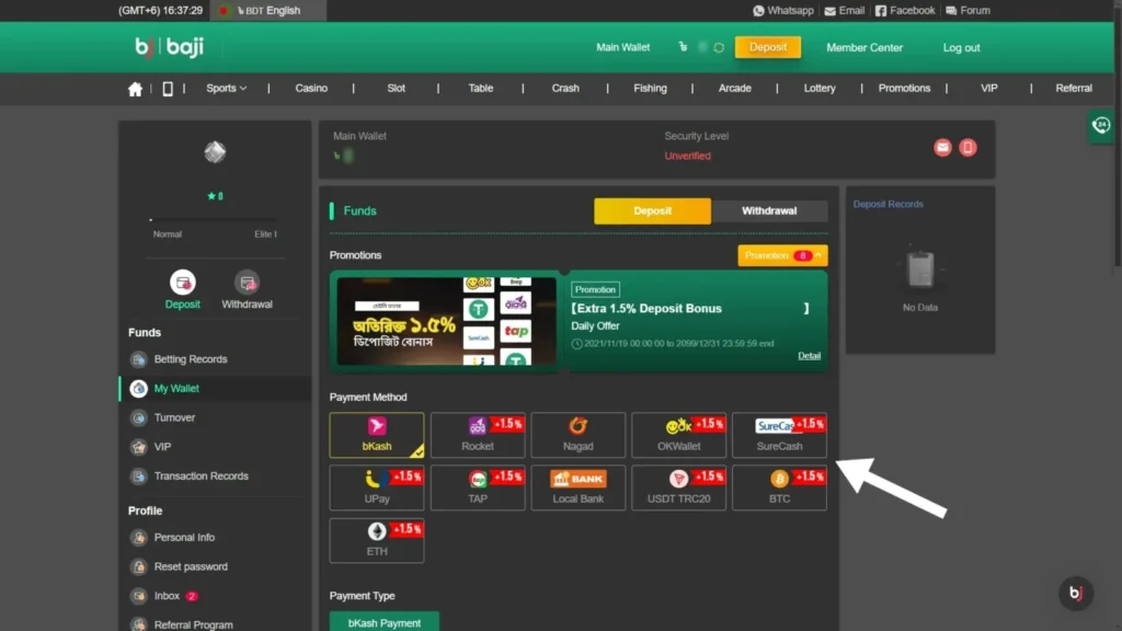 baji live deposit